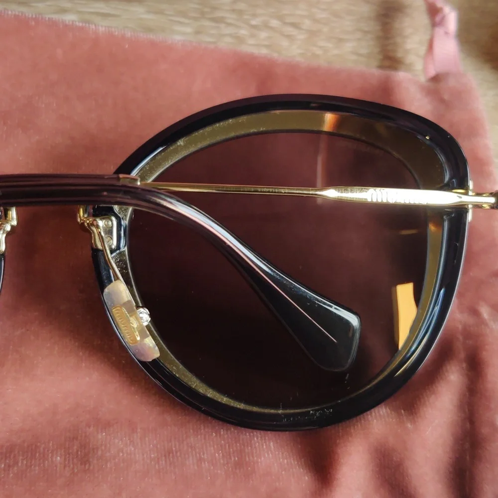 Miu Miu Sunglasses Black & Gold - Picture 5 of 11